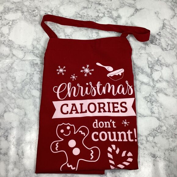 Two Christmas Calories Dont Count Apron Aprons Red Gingerbread Candy Cane Pantry - Picture 6 of 8
